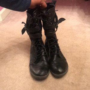 Women’s black combat boots